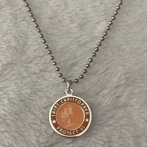 Saint Christopher Necklace Surf Friendship Good Luck Size Medium Guava Guava